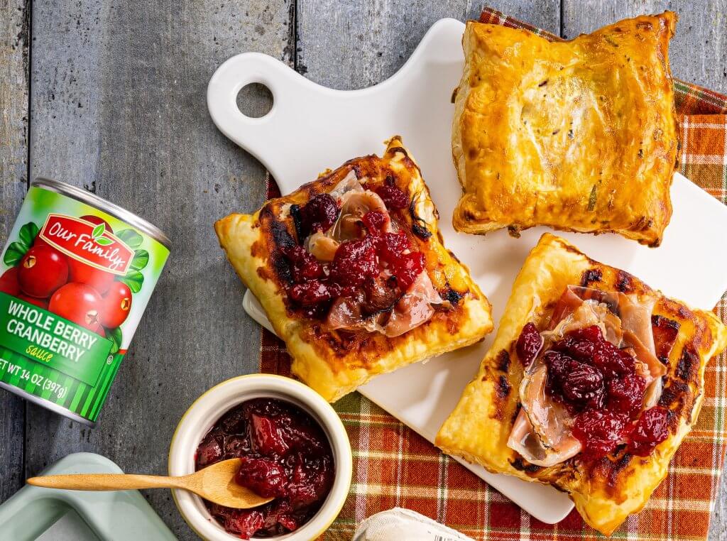 Cranberry-Brie & Prosciutto Upside Down Tarts